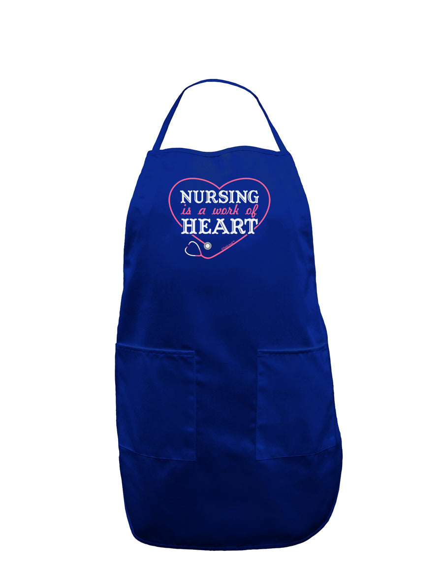 Nursing Is A Work Of Heart Dark Adult Apron-Bib Apron-TooLoud-Black-One-Size-Davson Sales