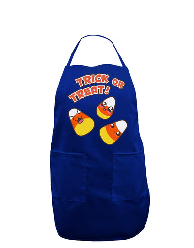 TooLoud Trick or Treat Cute Candy Corn Halloween Dark Adult Apron-Bib Apron-TooLoud-Royal Blue-One-Size-Davson Sales