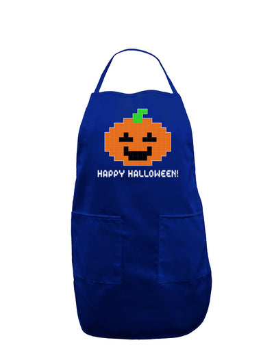 Pixel Pumpkin - Halloween Dark Adult Apron-Bib Apron-TooLoud-Royal Blue-One-Size-Davson Sales