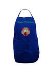 Happy Wholidays Winter Owl With Earmuffs Dark Adult Apron-Bib Apron-TooLoud-Royal Blue-One-Size-Davson Sales