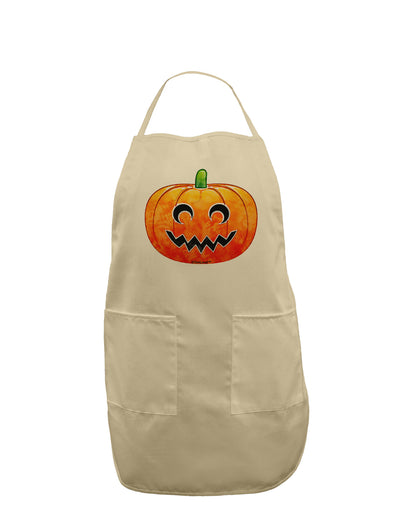 Jack-O-Lantern Watercolor Adult Apron-Bib Apron-TooLoud-Stone-One-Size-Davson Sales