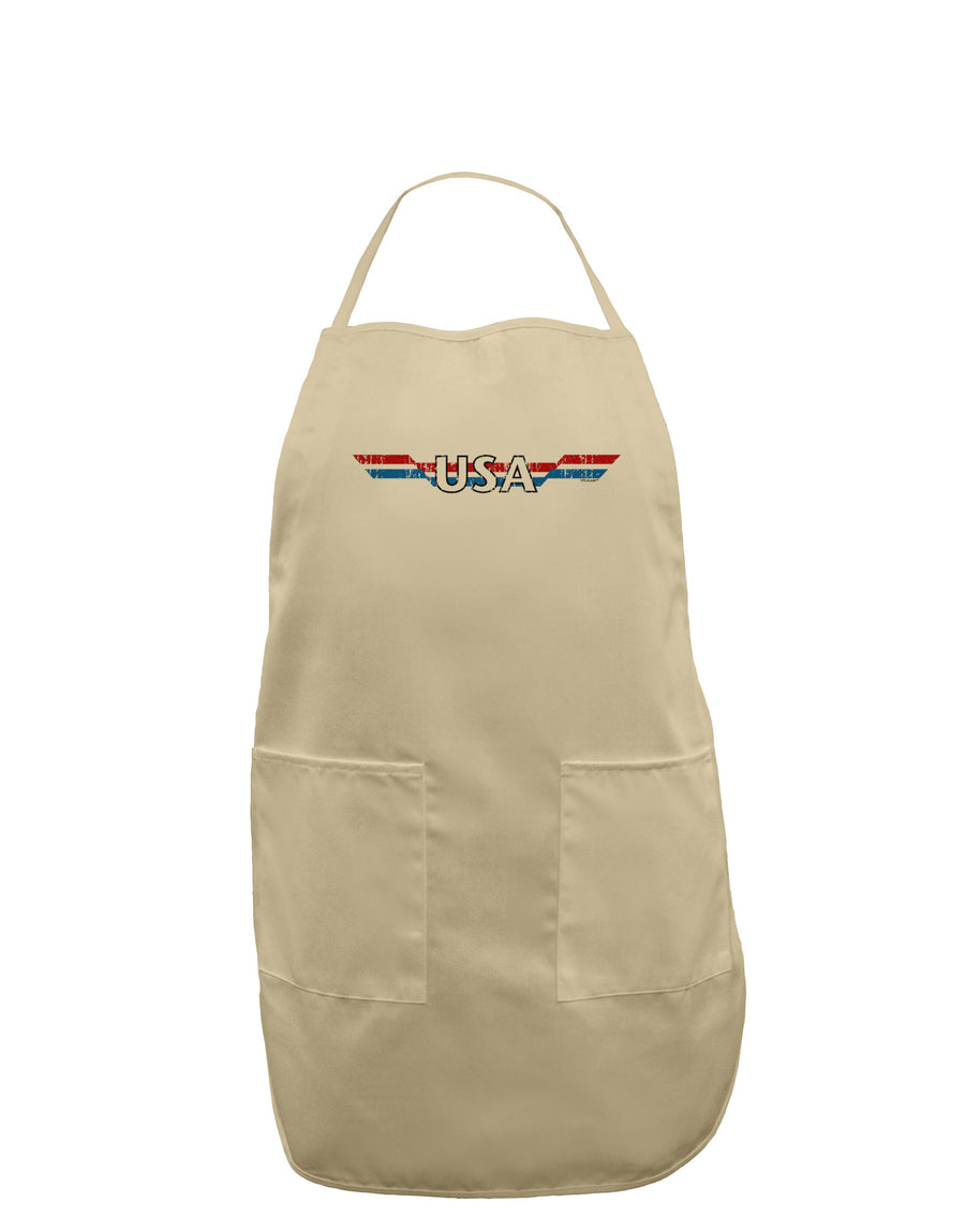 USA Stripes Vintage Adult Apron-Bib Apron-TooLoud-White-One-Size-Davson Sales