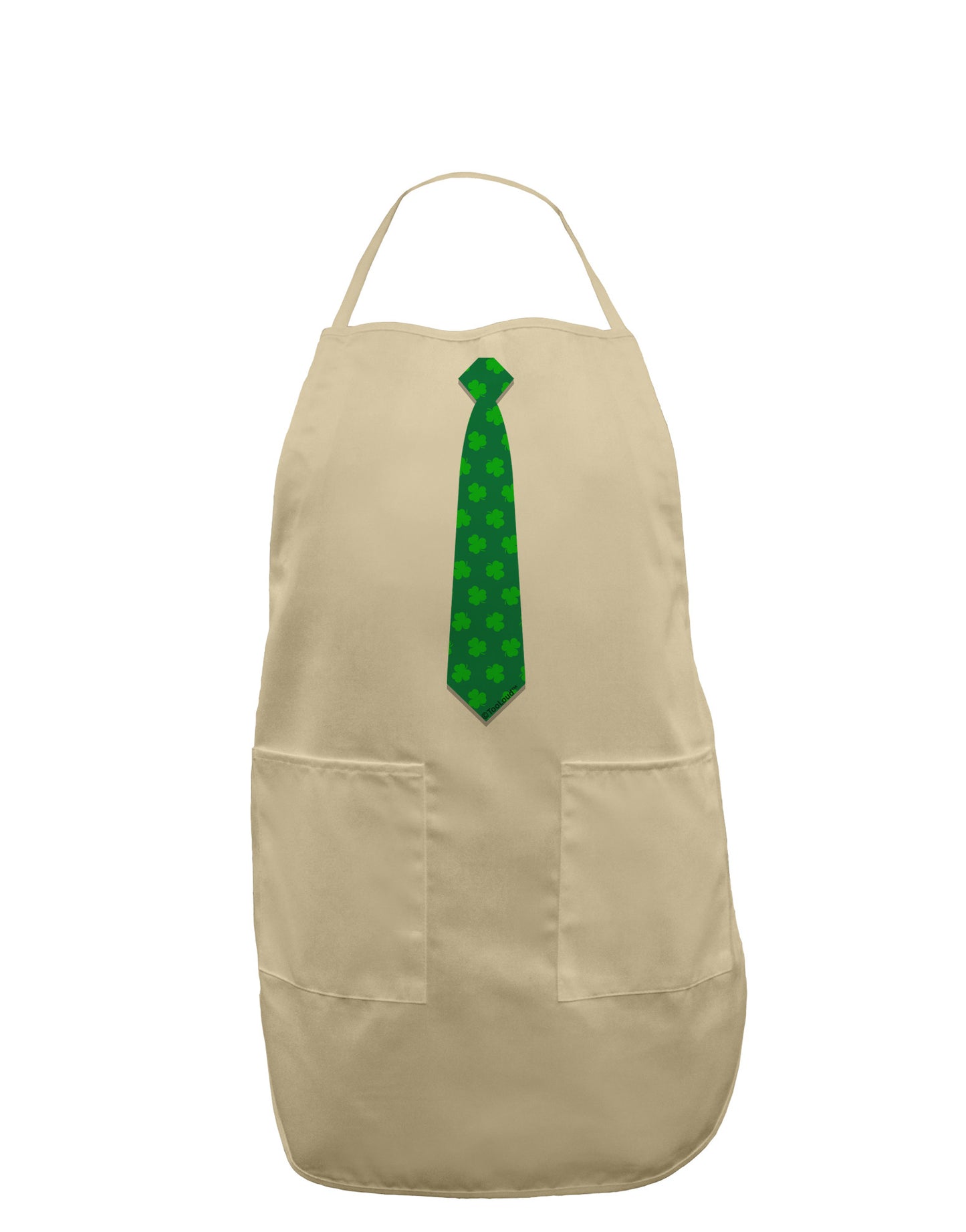 Clover Pattern Tie St Patrick's Day Adult Apron-Bib Apron-TooLoud-Stone-One-Size-Davson Sales