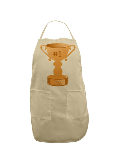 Number One Mom Trophy Adult Apron by TooLoud-Bib Apron-TooLoud-Stone-One-Size-Davson Sales