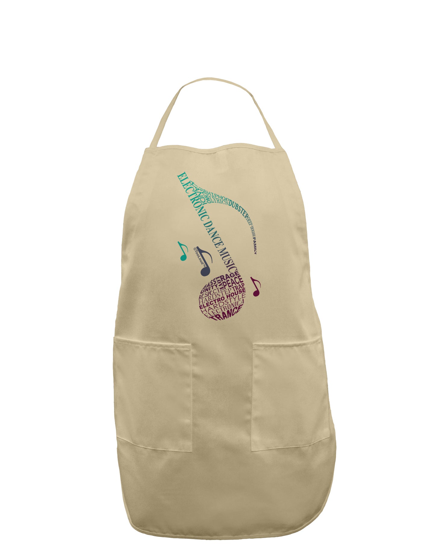 Music Note Typography Adult Apron-Bib Apron-TooLoud-Stone-One-Size-Davson Sales