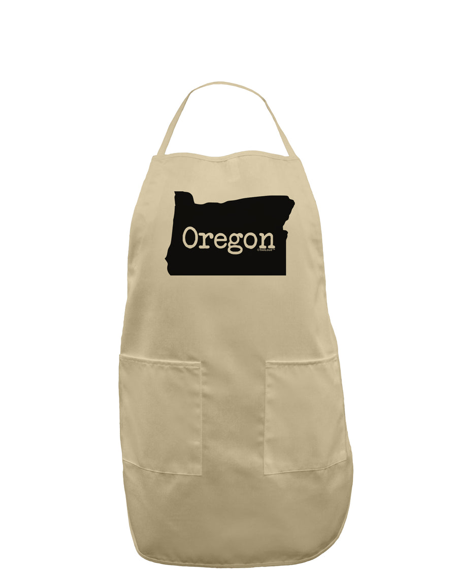 Oregon - United States Shape Adult Apron by TooLoud-Bib Apron-TooLoud-White-One-Size-Davson Sales