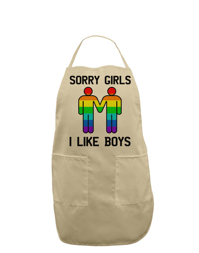 Sorry Girls I Like Boys Gay Rainbow Adult Apron-Bib Apron-TooLoud-Stone-One-Size-Davson Sales