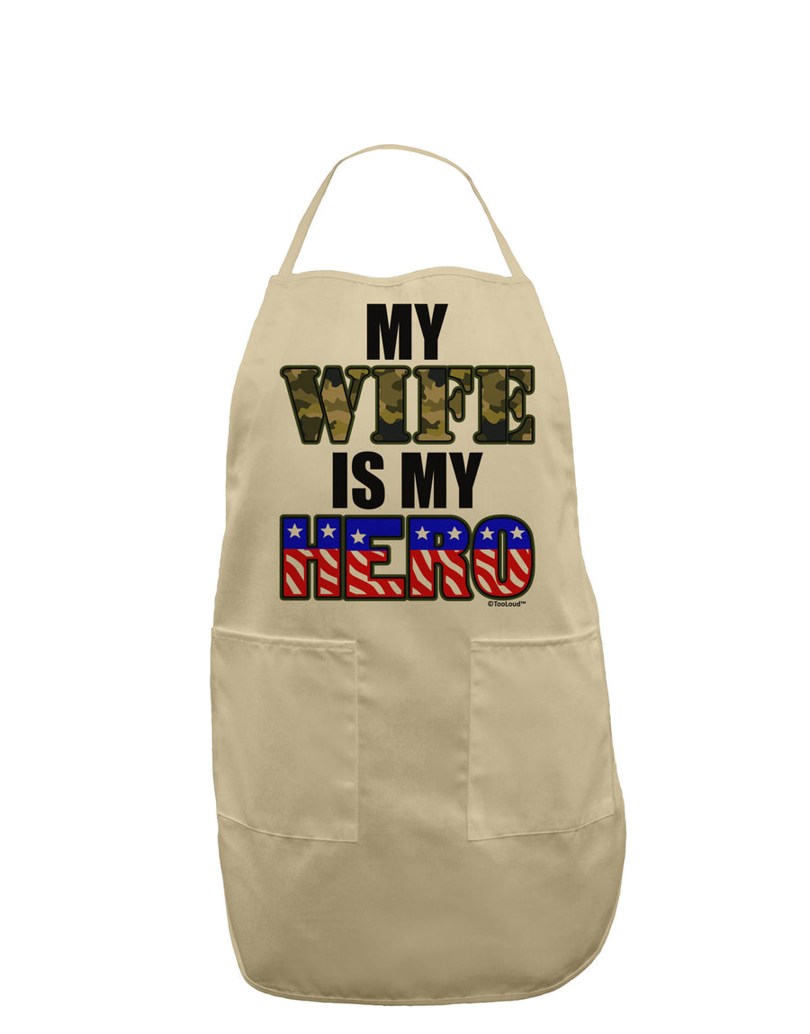 My Wife is My Hero - Armed Forces Adult Apron by TooLoud-Bib Apron-TooLoud-White-One-Size-Davson Sales