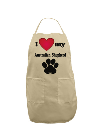 I Heart My Australian Shepherd Adult Apron by TooLoud-Bib Apron-TooLoud-Stone-One-Size-Davson Sales