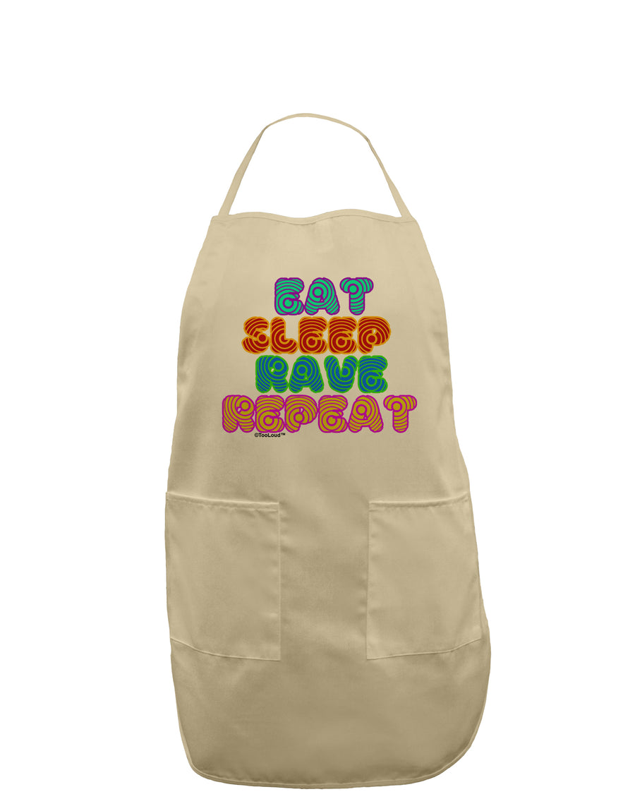 Eat Sleep Rave Repeat Hypnotic Adult Apron by TooLoud-Bib Apron-TooLoud-White-One-Size-Davson Sales