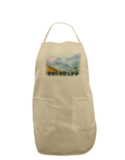 CO Fog Mountains Text Adult Apron-Bib Apron-TooLoud-Stone-One-Size-Davson Sales