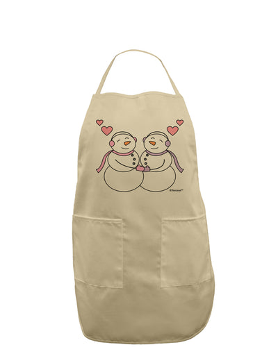 Cute Snowwoman Couple Adult Apron by TooLoud-Bib Apron-TooLoud-Stone-One-Size-Davson Sales