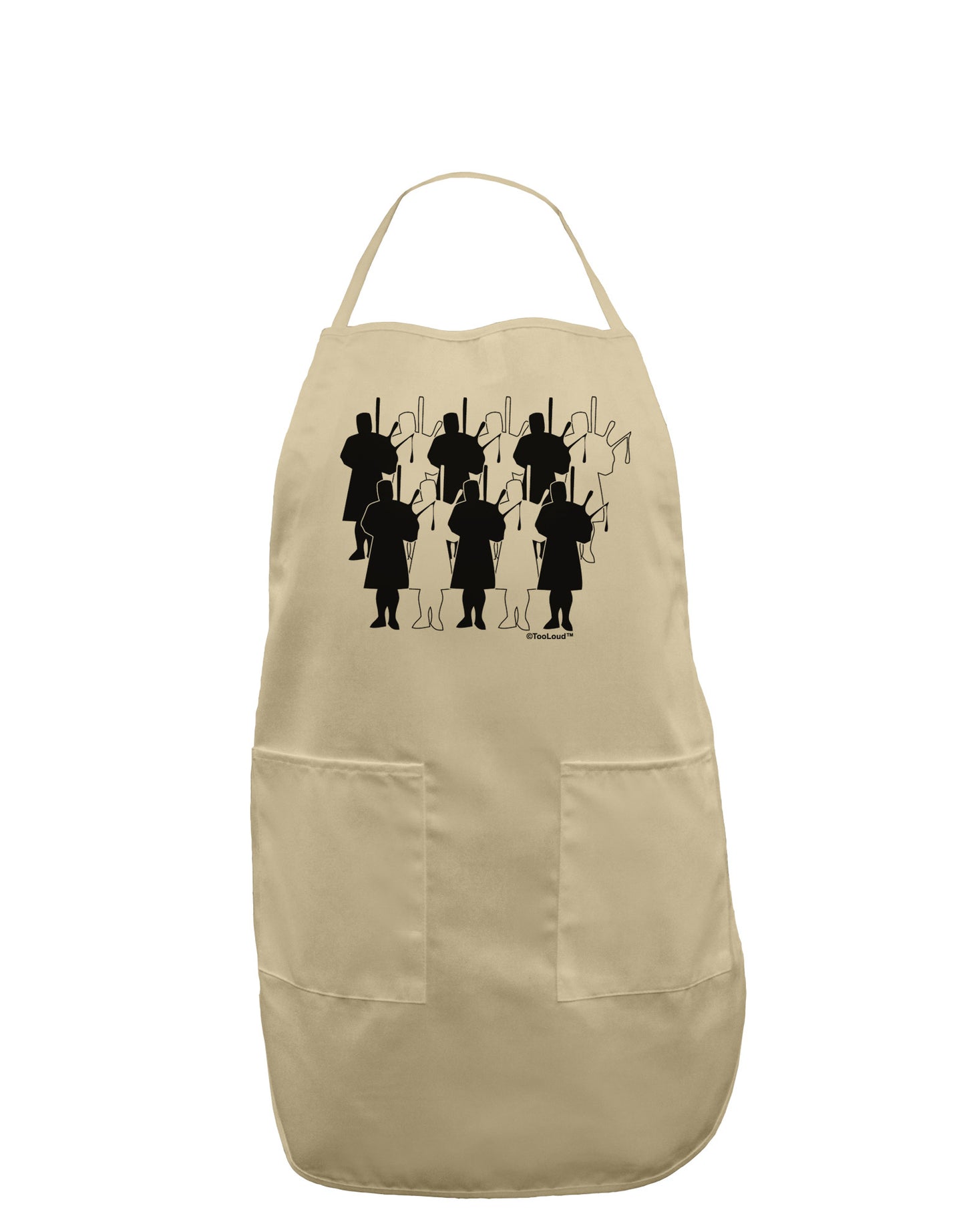 Eleven Pipers Piping Adult Apron-Bib Apron-TooLoud-Stone-One-Size-Davson Sales