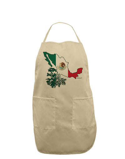 Mexican Roots - Mexico Outline Mexican Flag Adult Apron by TooLoud-Bib Apron-TooLoud-Stone-One-Size-Davson Sales