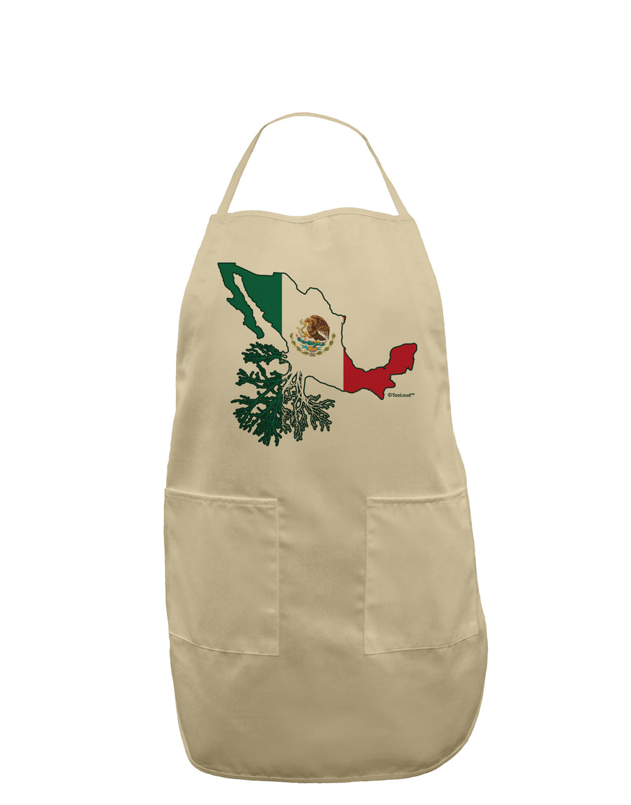 Mexican Roots - Mexico Outline Mexican Flag Adult Apron by TooLoud-Bib Apron-TooLoud-White-One-Size-Davson Sales