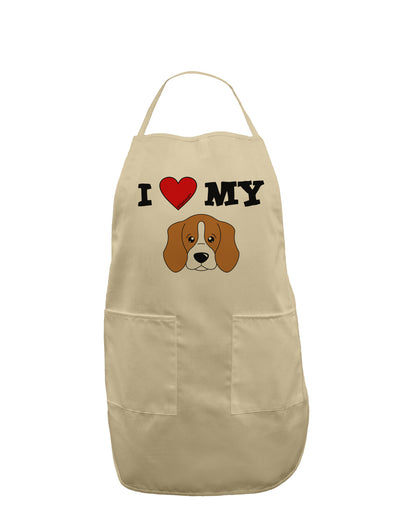 I Heart My - Cute Beagle Dog Adult Apron by TooLoud-Bib Apron-TooLoud-Stone-One-Size-Davson Sales