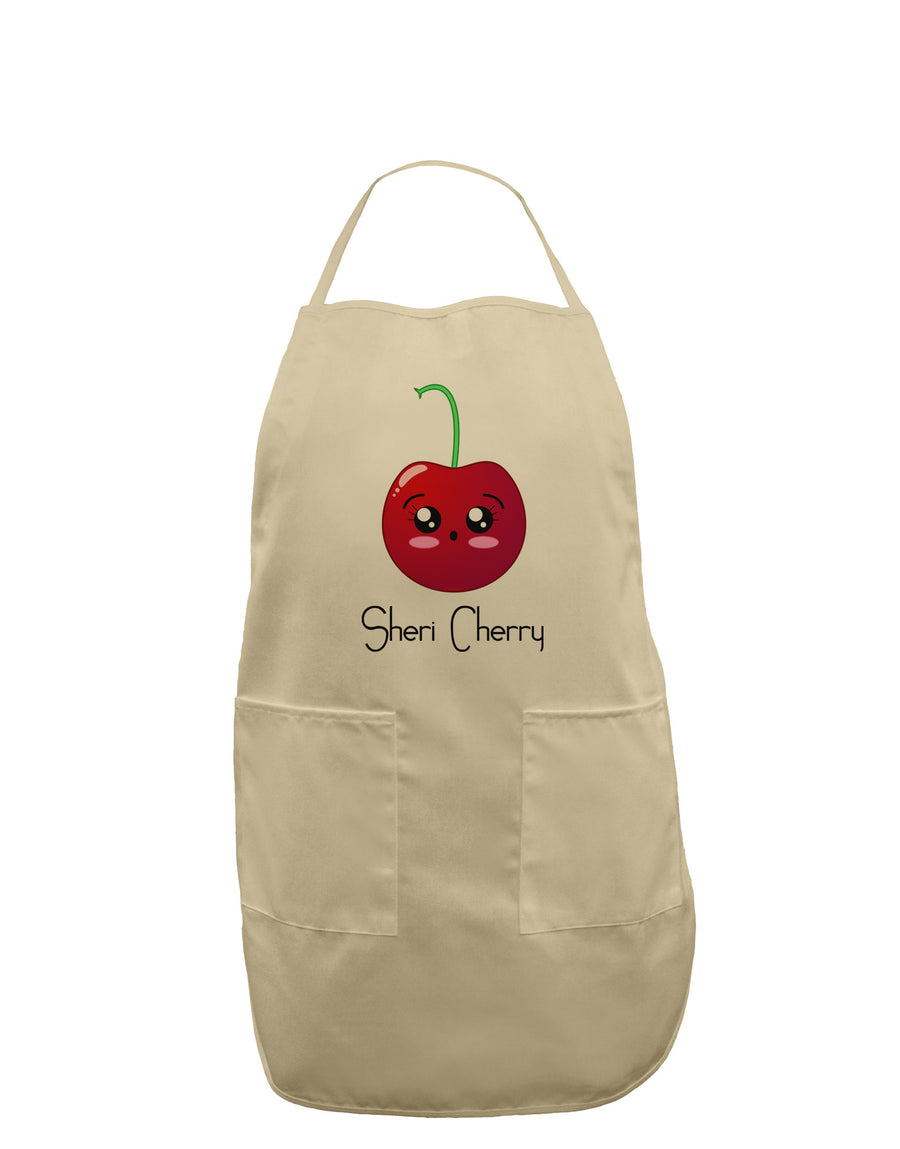 Sheri Cherry Text Adult Apron-Bib Apron-TooLoud-White-One-Size-Davson Sales