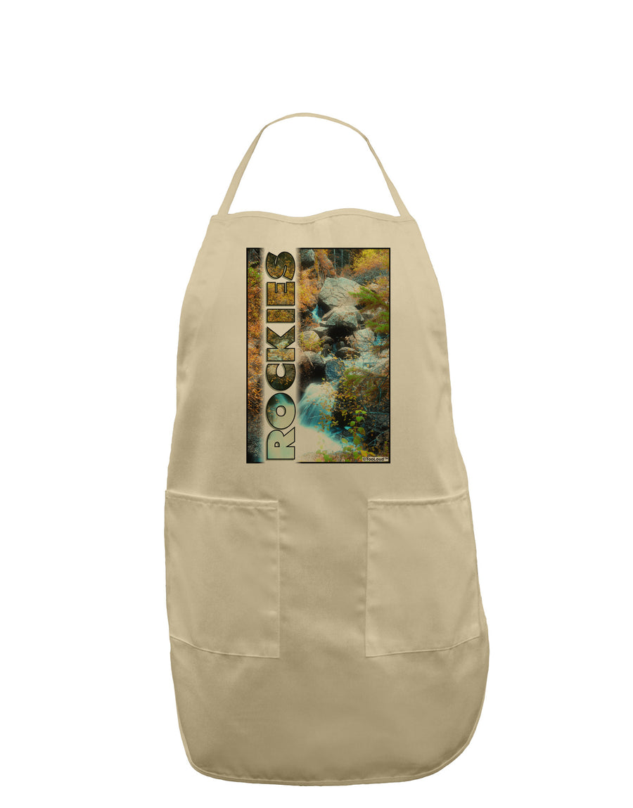 Rockies Waterfall with Text Adult Apron-Bib Apron-TooLoud-White-One-Size-Davson Sales