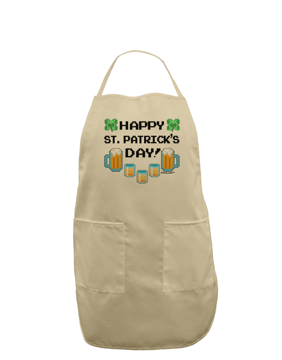 Pixel Happy St Patricks Day Adult Apron-Bib Apron-TooLoud-White-One-Size-Davson Sales