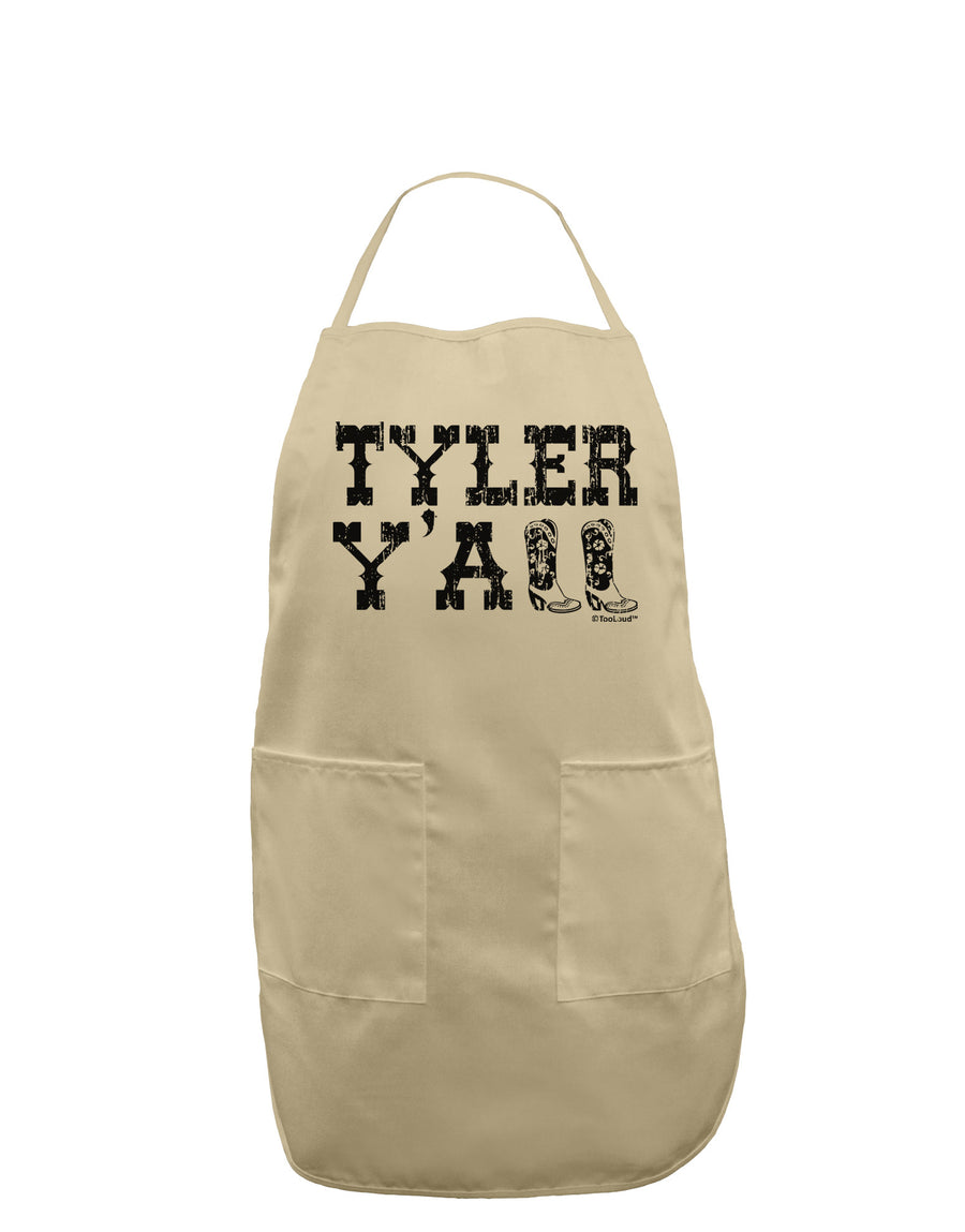 Tyler Y'all - Southwestern Style Adult Apron-Bib Apron-TooLoud-White-One-Size-Davson Sales