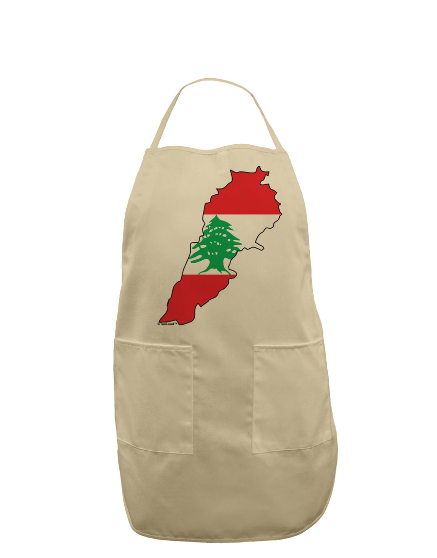 Lebanon Flag Silhouette Adult Apron-Bib Apron-TooLoud-White-One-Size-Davson Sales