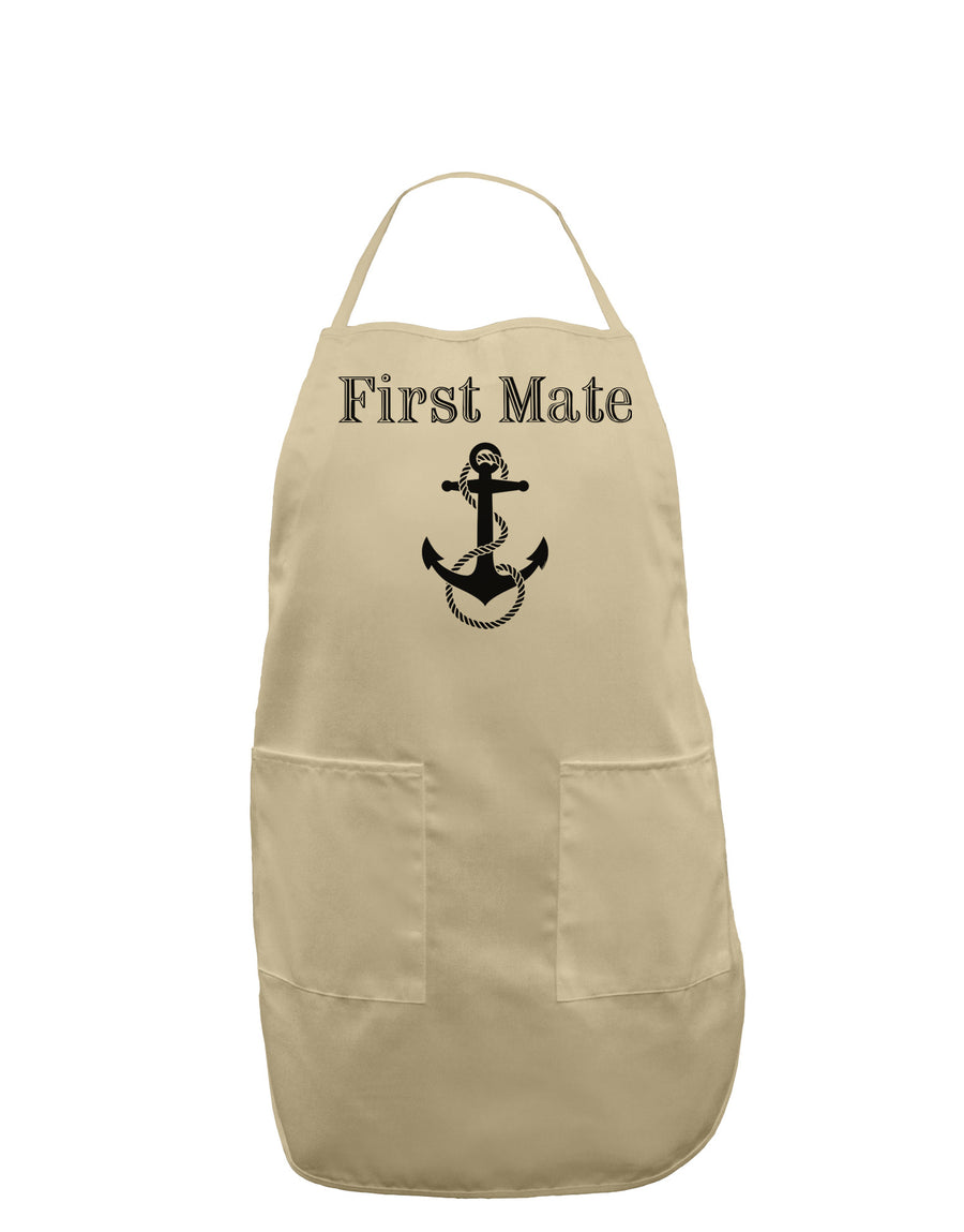 Ship First Mate Nautical Anchor Boating Adult Apron-Bib Apron-TooLoud-White-One-Size-Davson Sales