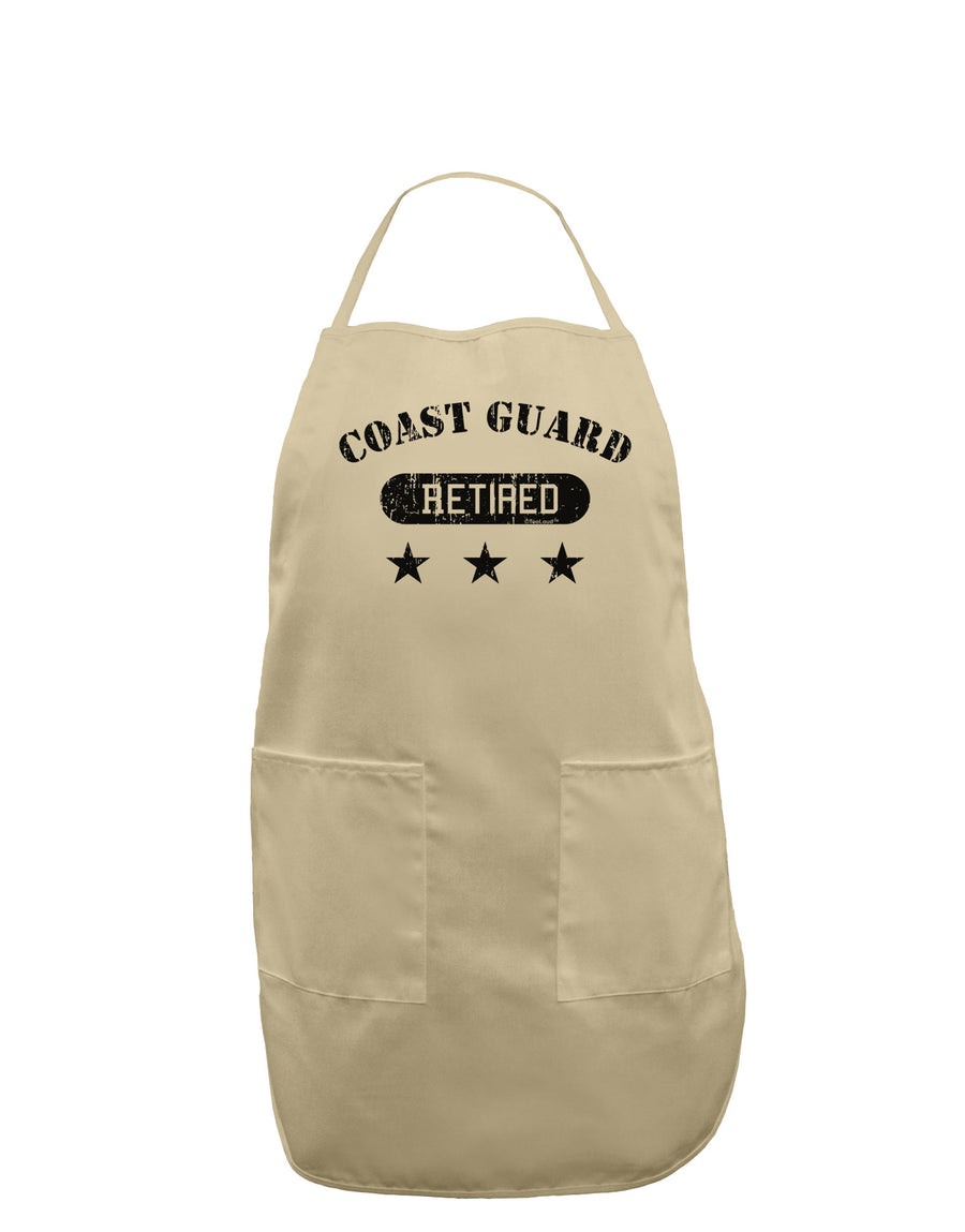 Retired Coast Guard Adult Apron-Bib Apron-TooLoud-White-One-Size-Davson Sales