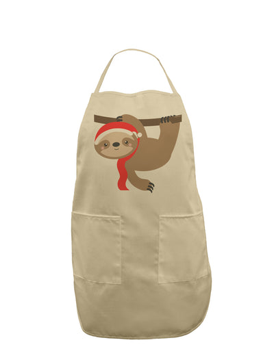 Cute Christmas Sloth with Santa Hat Adult Apron-Bib Apron-TooLoud-Stone-One-Size-Davson Sales