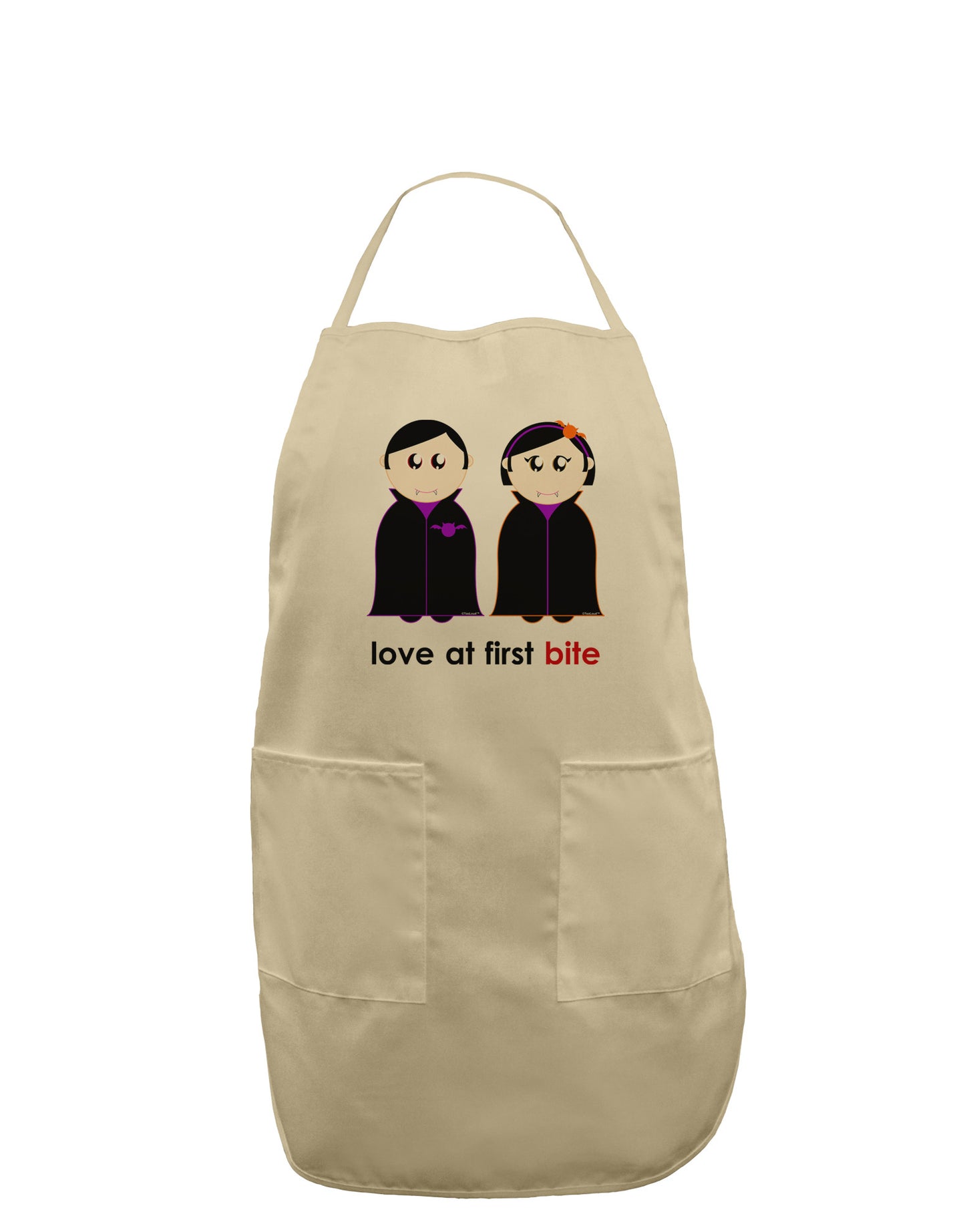 Love at First Bite Vampire Couple Halloween Adult Apron-Bib Apron-TooLoud-Stone-One-Size-Davson Sales