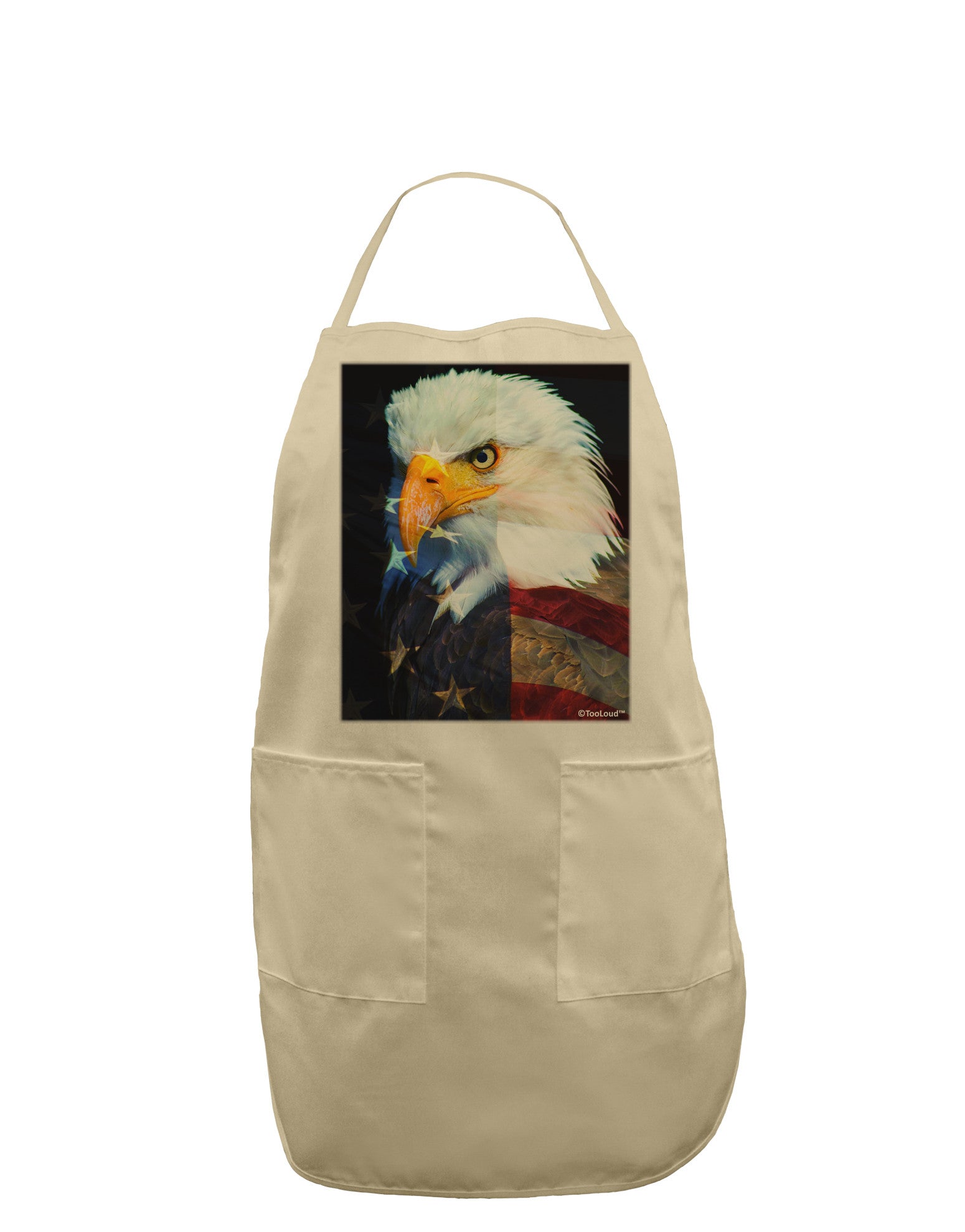 Patriotic Bald Eagle - American Flag Adult Apron by TooLoud-Bib Apron-TooLoud-Stone-One-Size-Davson Sales