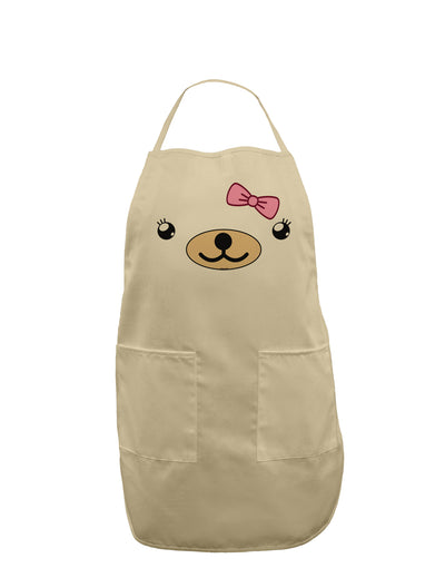 Kyu-T Face - Beartholomea Cute Girl Bear Adult Apron-Bib Apron-TooLoud-Stone-One-Size-Davson Sales