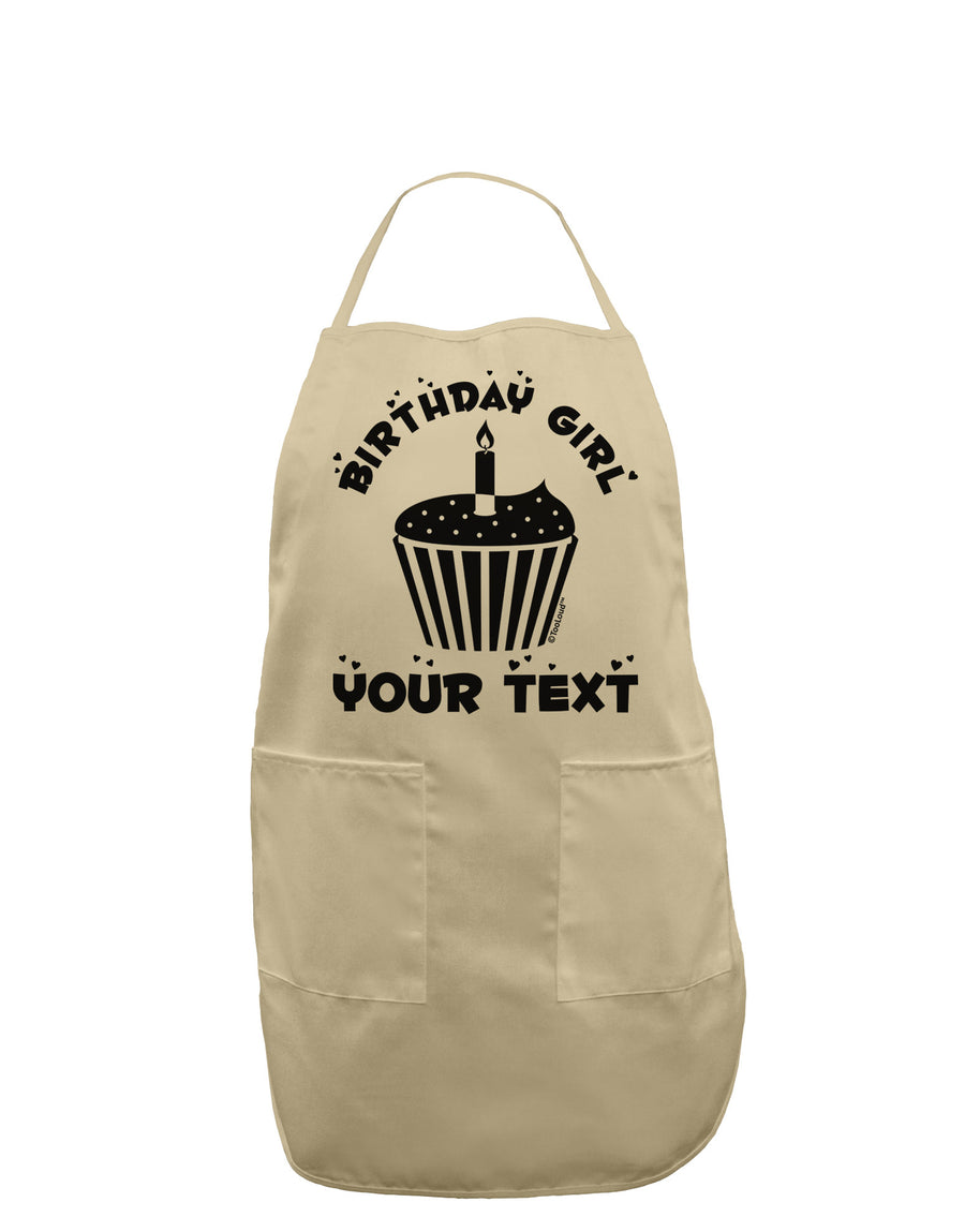 Personalized Birthday Girl Cupcake -Customizable- Name Adult Apron-Bib Apron-TooLoud-White-One-Size-Davson Sales