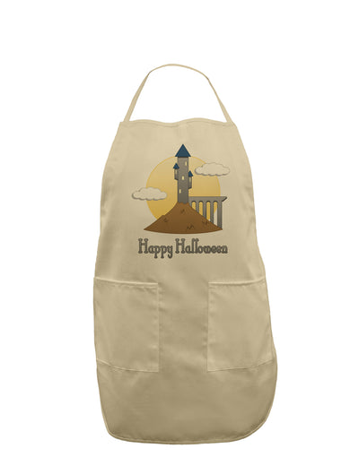 Moonlit Wizard Tower - Happy Halloween Adult Apron-Bib Apron-TooLoud-Stone-One-Size-Davson Sales