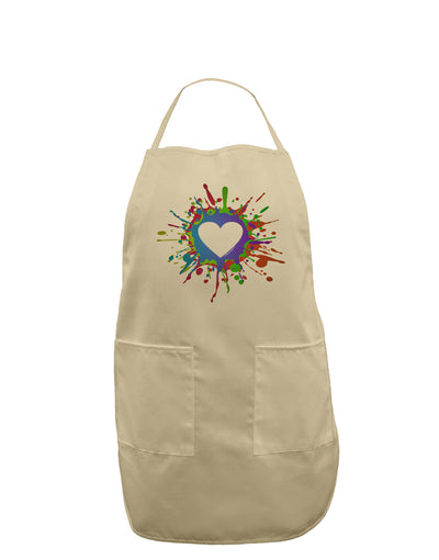 Heart Paint Splatter Adult Apron-Bib Apron-TooLoud-Stone-One-Size-Davson Sales