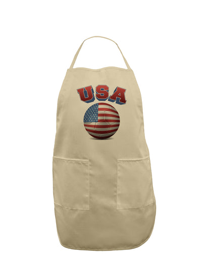 Soccer Ball Flag - USA Adult Apron-Bib Apron-TooLoud-Stone-One-Size-Davson Sales