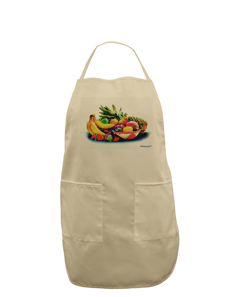 TooLoud Watercolor Fruit Bowl 3 Adult Apron-Bib Apron-TooLoud-White-One-Size-Davson Sales