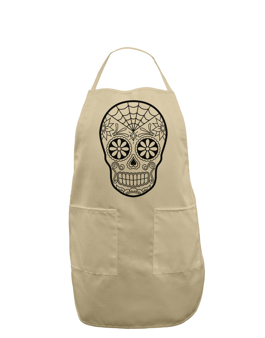 Color Your Own Dia de los Muertos Calavera Adult Apron-Bib Apron-TooLoud-White-One-Size-Davson Sales