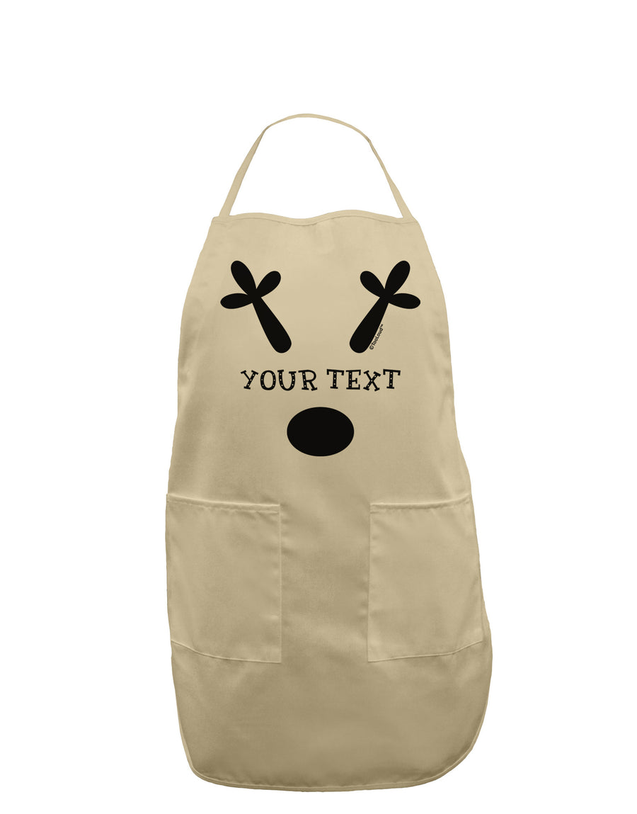 Personalized Matching Reindeer Family Design - Your Text Adult Apron-Bib Apron-TooLoud-White-One-Size-Davson Sales