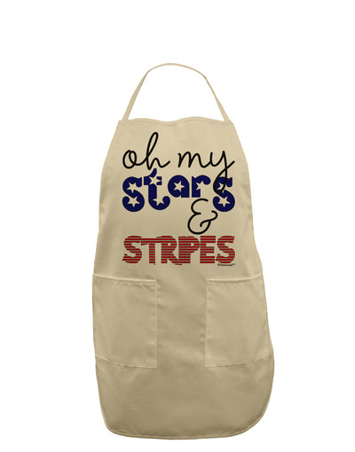 Oh My Stars and Stripes - Patriotic Design Adult Apron-Bib Apron-TooLoud-Stone-One-Size-Davson Sales