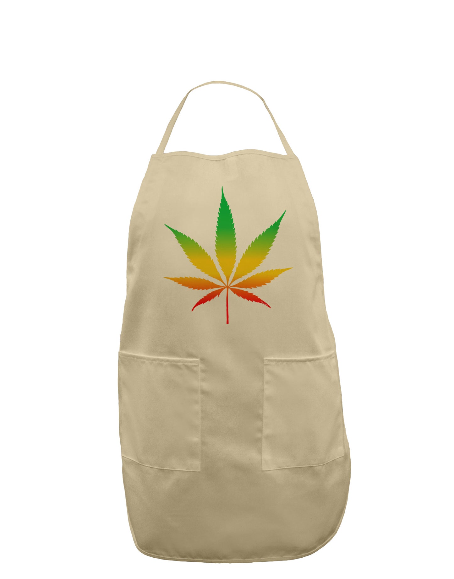 Marijuana Leaf Rastafarian Colors Adult Apron-Bib Apron-TooLoud-Stone-One-Size-Davson Sales