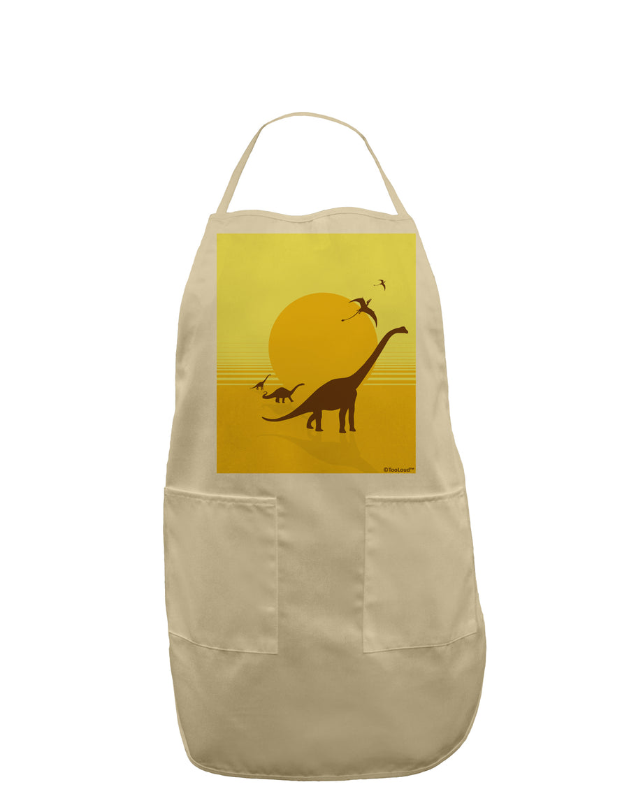 Brontosaurus and Pterodactyl Silhouettes with Sun Adult Apron by TooLoud-Bib Apron-TooLoud-White-One-Size-Davson Sales