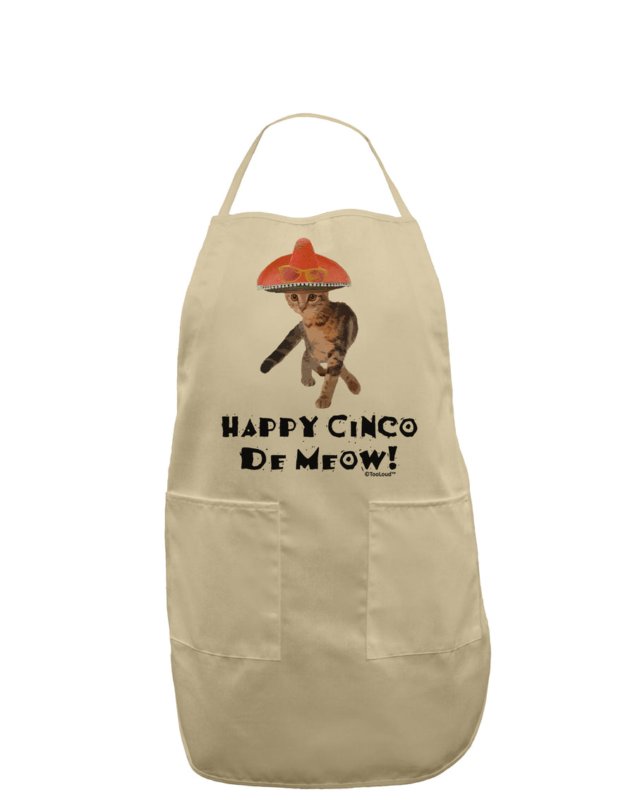 Cat with Pink Sombrero - Happy Cinco de Meow Adult Apron by TooLoud-Bib Apron-TooLoud-White-One-Size-Davson Sales