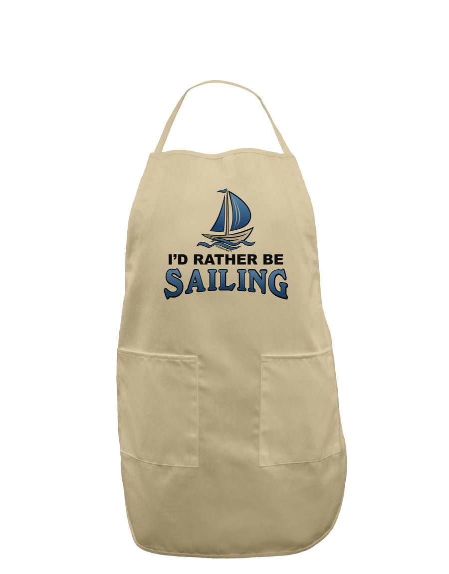 I'd Rather Be Sailing Adult Apron-Bib Apron-TooLoud-White-One-Size-Davson Sales