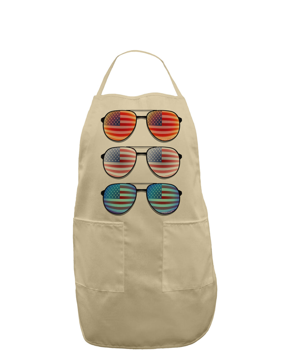 Red White and Blue USA Flag Aviators Adult Apron-Bib Apron-TooLoud-White-One-Size-Davson Sales