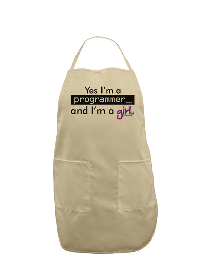 TooLoud Yes I am a Programmer Girl Adult Apron-Bib Apron-TooLoud-Stone-One-Size-Davson Sales