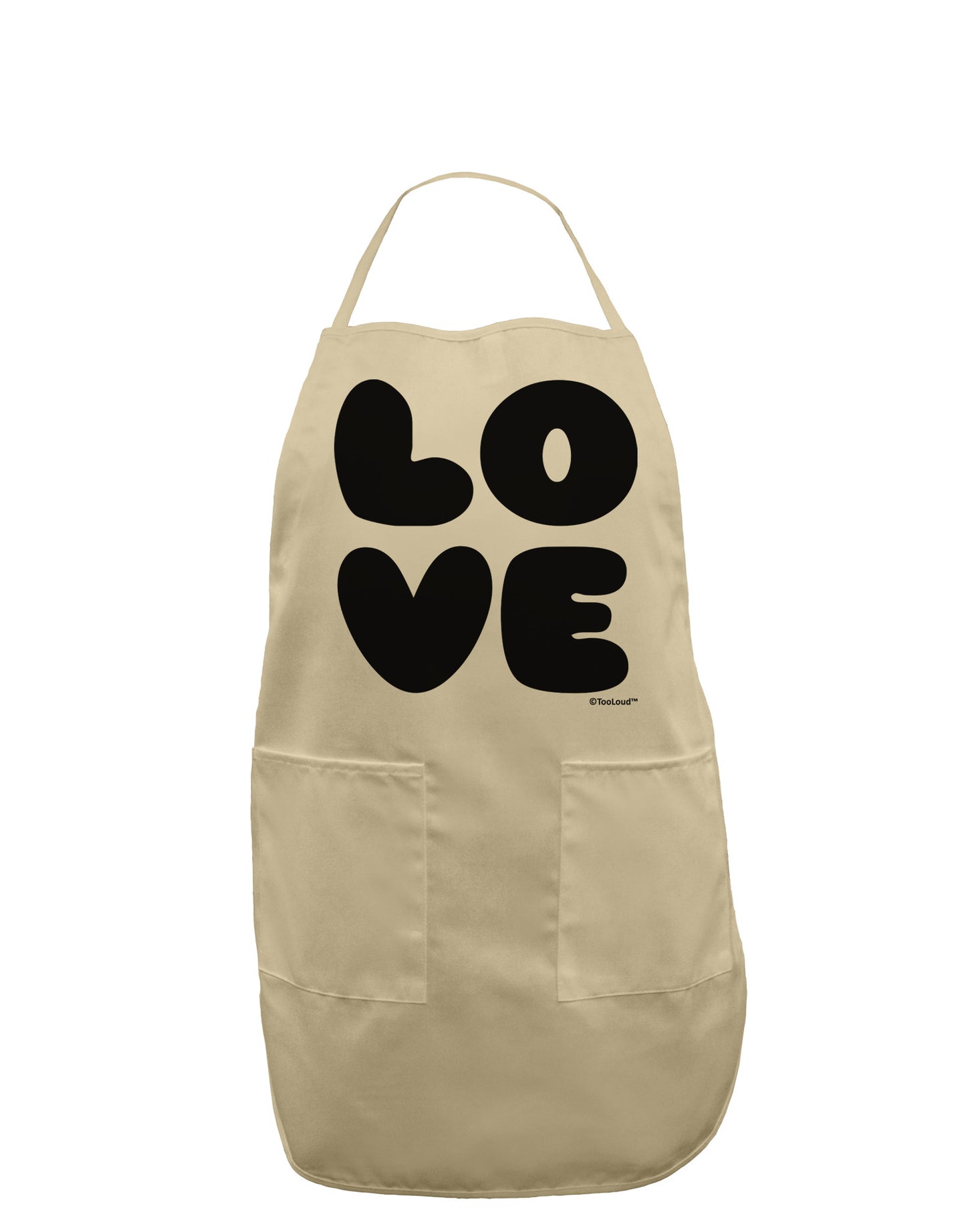 LOVE Text Adult Apron by TooLoud-Bib Apron-TooLoud-Stone-One-Size-Davson Sales