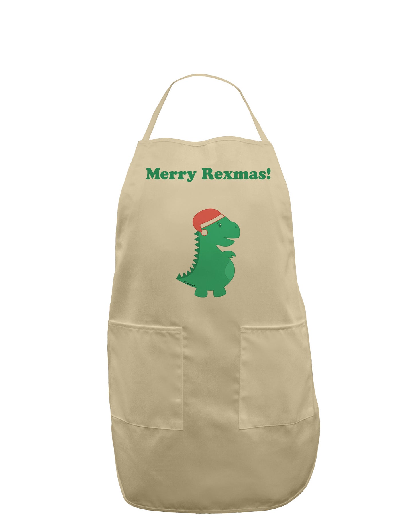 Merry Rexmas T-Rex Dinosaur Christmas Adult Apron-Bib Apron-TooLoud-Stone-One-Size-Davson Sales