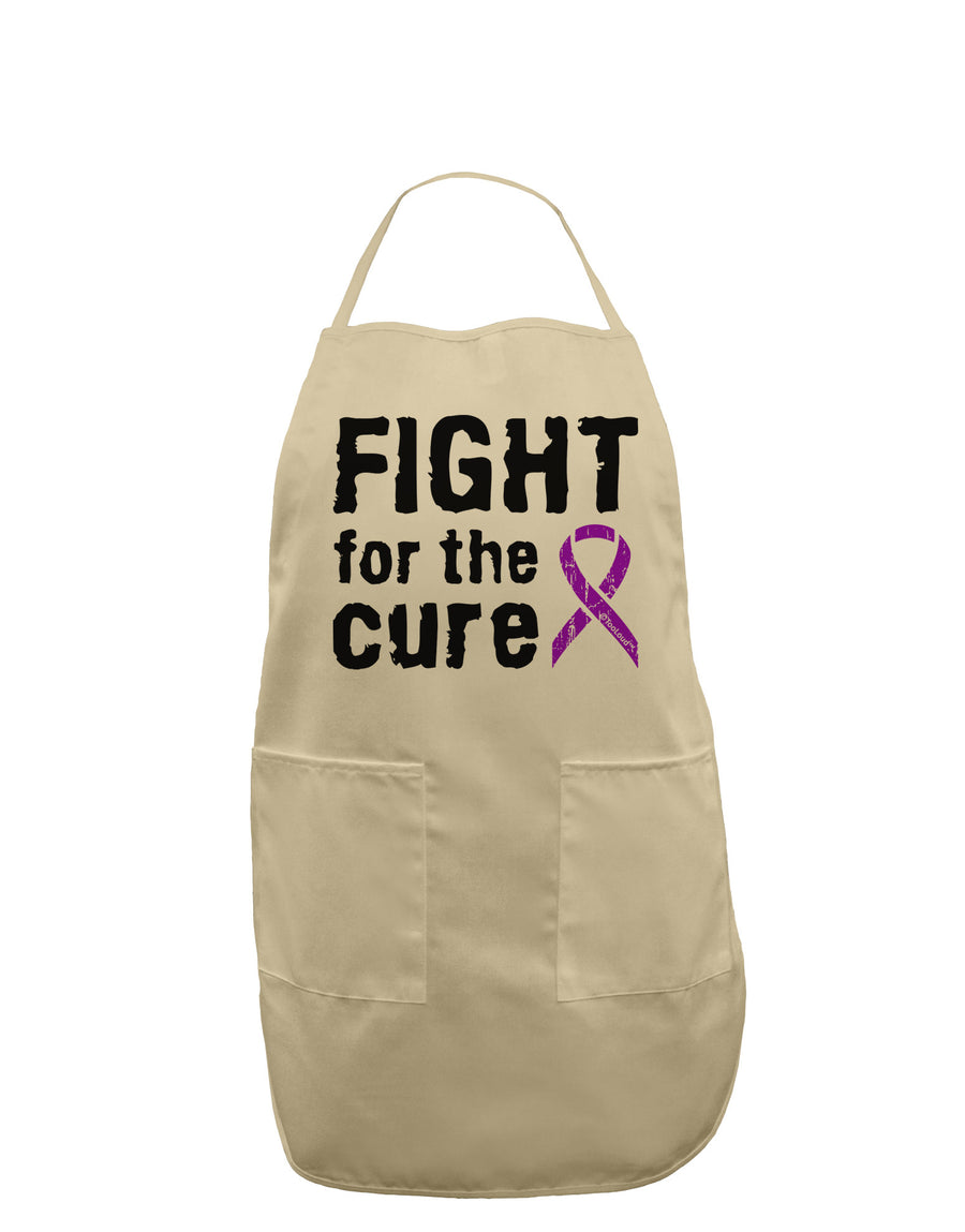 Fight for the Cure - Purple Ribbon Crohn’s Disease Adult Apron-Bib Apron-TooLoud-White-One-Size-Davson Sales