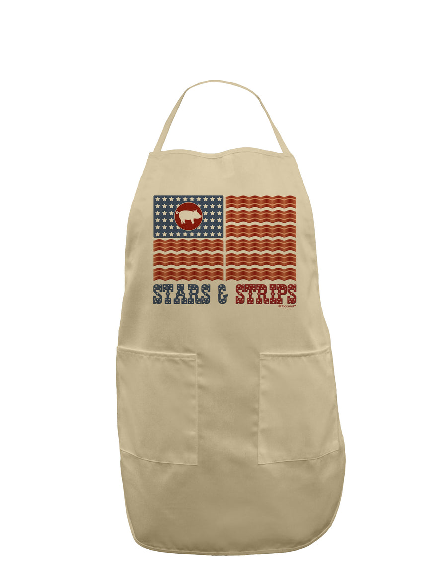 American Bacon Flag - Stars and Strips Adult Apron-Bib Apron-TooLoud-White-One-Size-Davson Sales