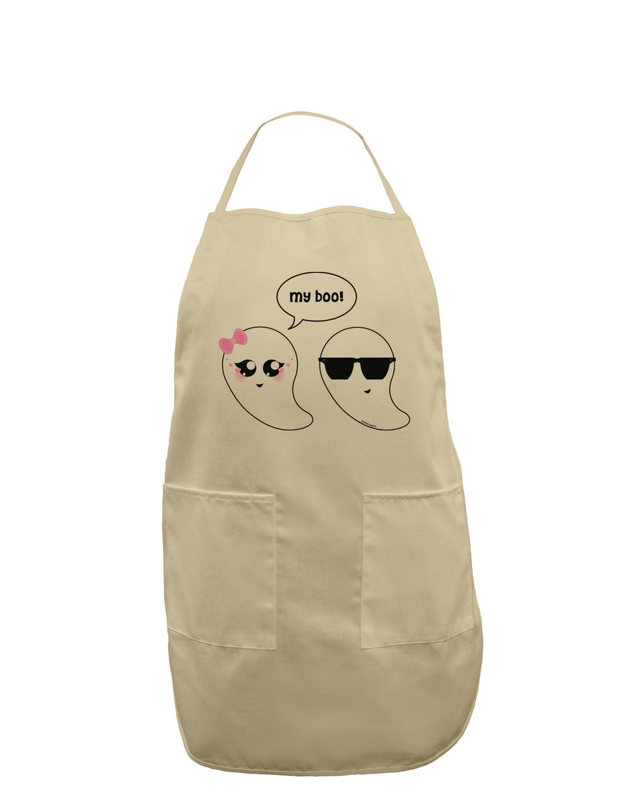 Cute Ghost Couple My Boo Halloween Adult Apron-Bib Apron-TooLoud-White-One-Size-Davson Sales